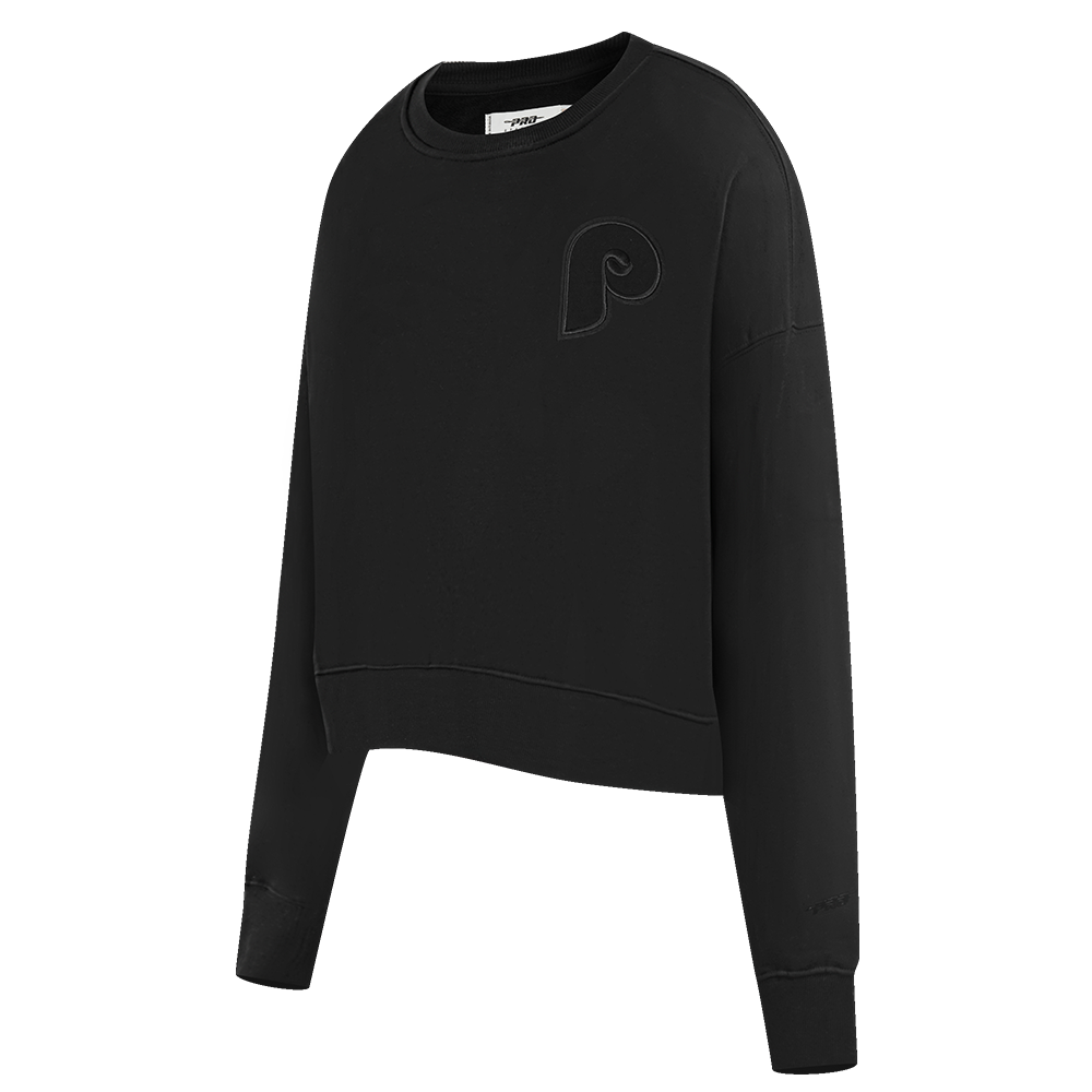 MLB PHILADELPHIA PHILLIES RETRO NEUTRAL WOMEN'S CREWNECK (BLACK)
