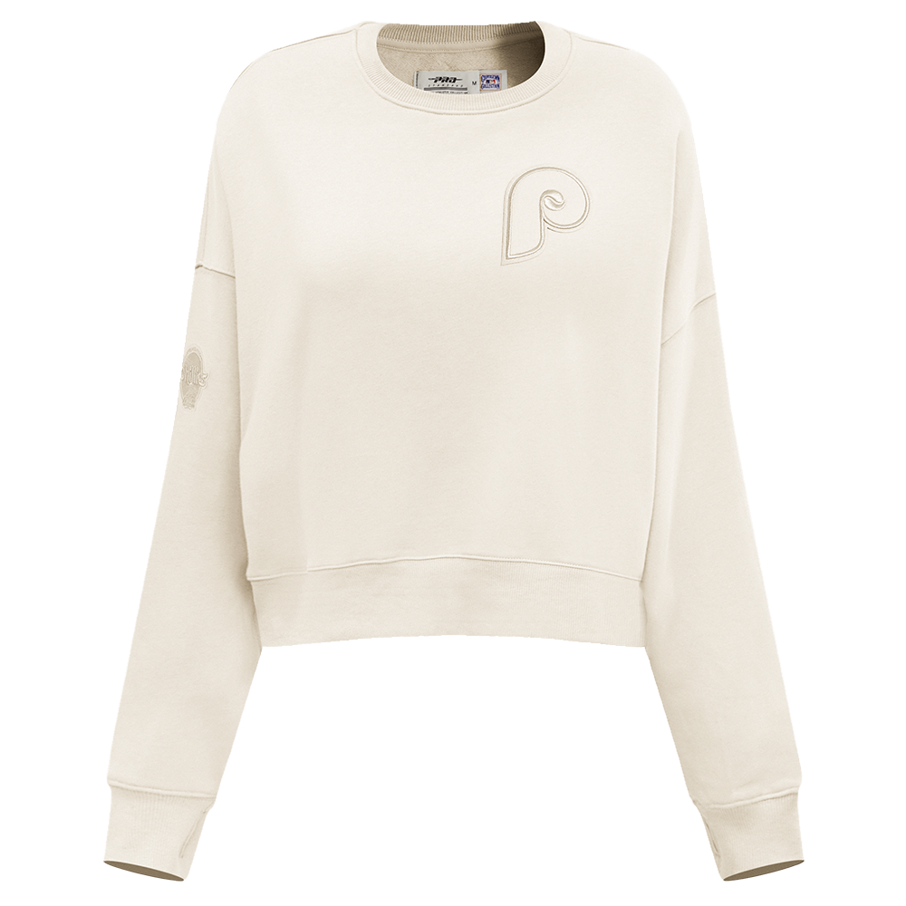 MLB PHILADELPHIA PHILLIES NEUTRAL CHANDAIL À COL ROND RÉTRO POUR FEMME (COQUILLE D'ŒUF)