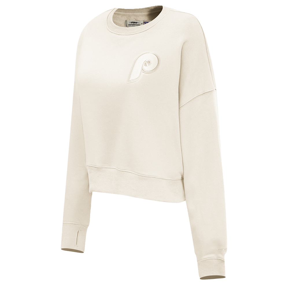 MLB PHILADELPHIA PHILLIES NEUTRAL CHANDAIL À COL ROND RÉTRO POUR FEMME (COQUILLE D'ŒUF)