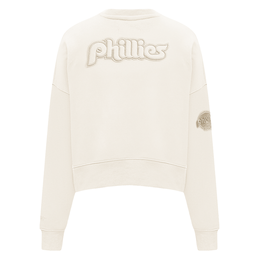 MLB PHILADELPHIA PHILLIES NEUTRAL CHANDAIL À COL ROND RÉTRO POUR FEMME (COQUILLE D'ŒUF)