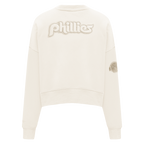 MLB PHILADELPHIA PHILLIES NEUTRAL CHANDAIL À COL ROND RÉTRO POUR FEMME (COQUILLE D'ŒUF)