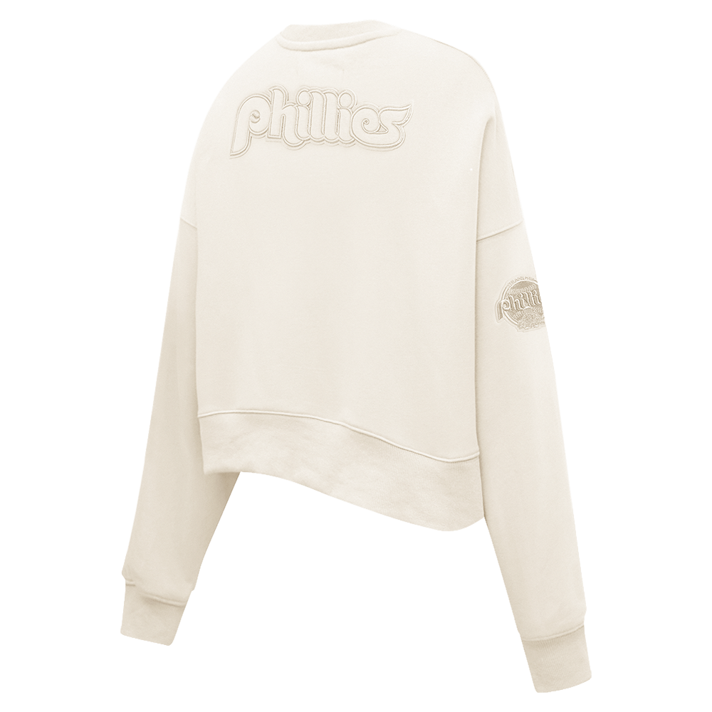 MLB PHILADELPHIA PHILLIES NEUTRAL CHANDAIL À COL ROND RÉTRO POUR FEMME (COQUILLE D'ŒUF)