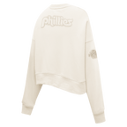 MLB PHILADELPHIA PHILLIES NEUTRAL CHANDAIL À COL ROND RÉTRO POUR FEMME (COQUILLE D'ŒUF)