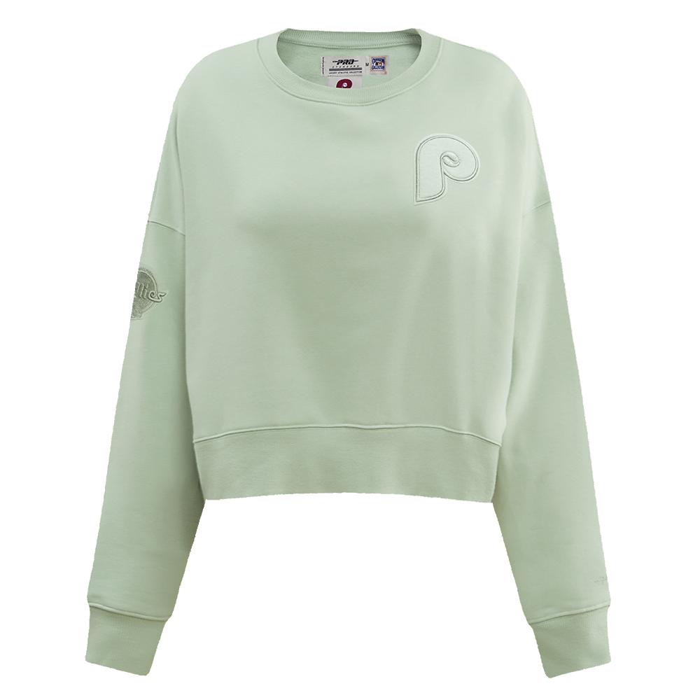 MLB PHILADELPHIA PHILLIES RETRO NEUTRAL WOMEN'S CREWNECK (MOSS)
