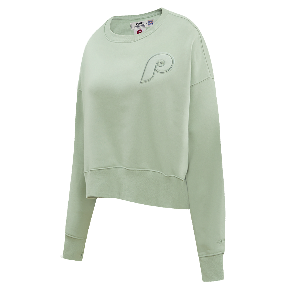 MLB PHILADELPHIA PHILLIES RETRO NEUTRAL WOMEN'S CREWNECK (MOSS)
