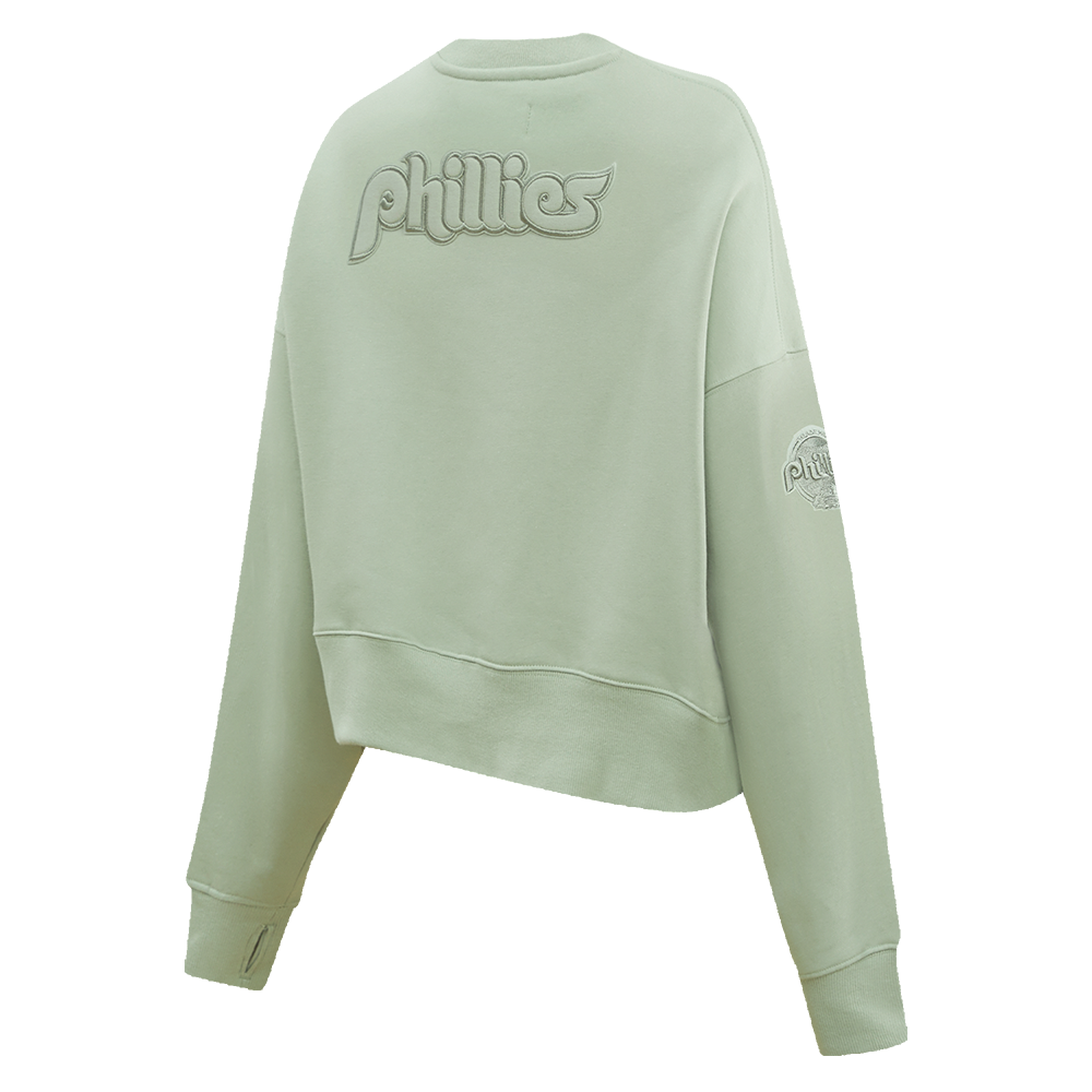 MLB PHILADELPHIA PHILLIES RETRO NEUTRAL WOMEN'S CREWNECK (MOSS)