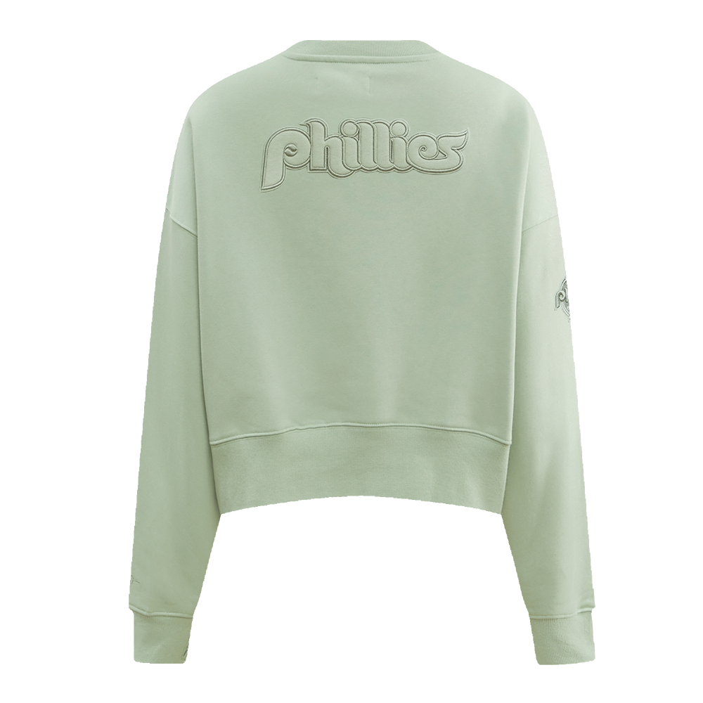 MLB PHILADELPHIA PHILLIES RETRO NEUTRAL WOMEN'S CREWNECK (MOSS)