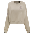 MLB PHILADELPHIA PHILLIES RETRO NEUTRAL WOMEN'S CREWNECK (TAUPE)
