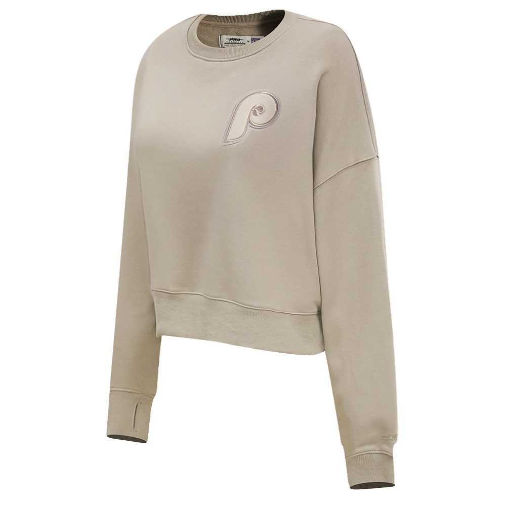 MLB PHILADELPHIA PHILLIES RETRO NEUTRAL WOMEN'S CREWNECK (TAUPE)