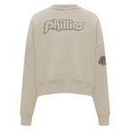 MLB PHILADELPHIA PHILLIES RETRO NEUTRAL WOMEN'S CREWNECK (TAUPE)
