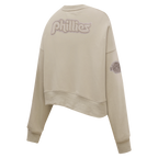 MLB PHILADELPHIA PHILLIES RETRO NEUTRAL WOMEN'S CREWNECK (TAUPE)