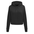 MLB PHILADELPHIA PHILLIES RETRO NEUTRAL WOMEN'S CROPPED PULLOVER HOODIE (BLACK)