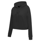 MLB PHILADELPHIA PHILLIES RETRO NEUTRAL WOMEN'S CROPPED PULLOVER HOODIE (BLACK)