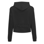 MLB PHILADELPHIA PHILLIES RETRO NEUTRAL WOMEN'S CROPPED PULLOVER HOODIE (BLACK)