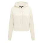 MLB PHILADELPHIA PHILLIES RETRO NEUTRAL WOMEN'S CROPPED PULLOVER HOODIE (EGGSHELL)