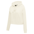 MLB PHILADELPHIA PHILLIES RETRO NEUTRAL WOMEN'S CROPPED PULLOVER HOODIE (EGGSHELL)