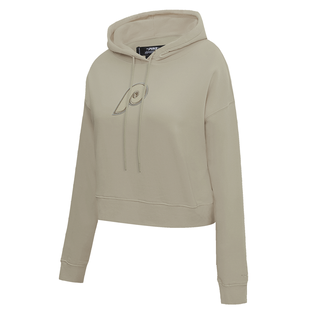 MLB PHILADELPHIA PHILLIES NEUTRAL CHANDAIL À CAPUCHON RÉTRO COURT POUR FEMME (TAUPE)