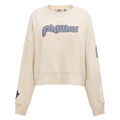MLB PHILADELPHIA PHILLIES VARSITY BLUES WOMEN'S CREWNECK (LINEN)