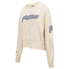 MLB PHILADELPHIA PHILLIES VARSITY BLUES WOMEN'S CREWNECK (LINEN)
