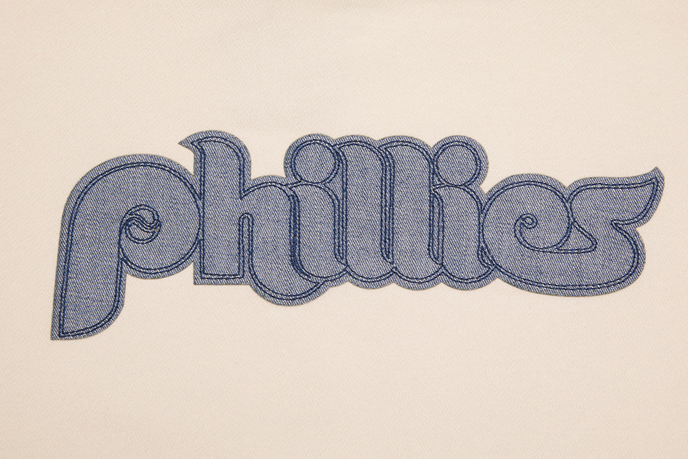 MLB PHILADELPHIA PHILLIES VARSITY BLUES WOMEN'S CREWNECK (LINEN)