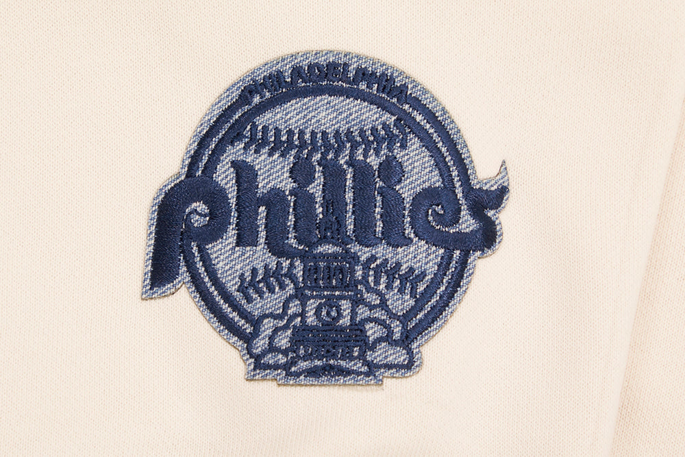 MLB PHILADELPHIA PHILLIES VARSITY BLUES WOMEN'S CREWNECK (LINEN)