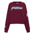 MLB PHILADELPHIA PHILLIES VARSITY BLUES WOMEN'S CREWNECK (WINE)