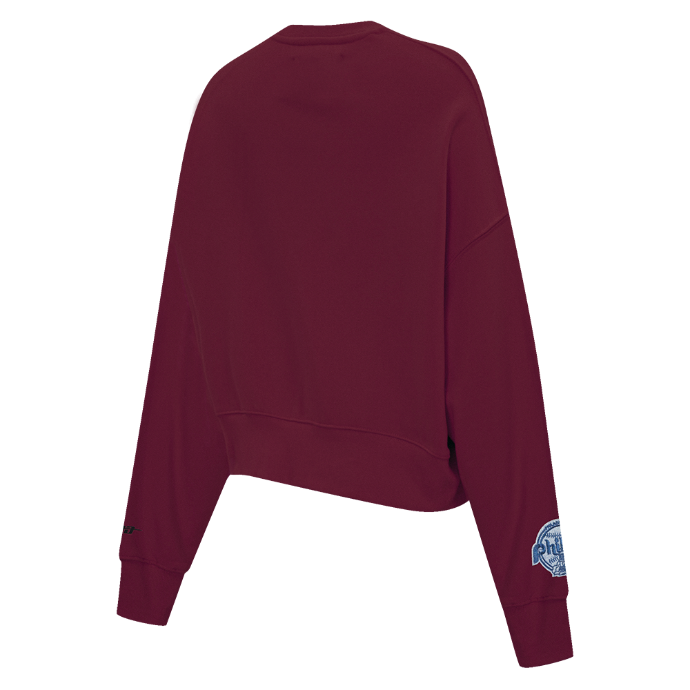 MLB PHILADELPHIA PHILLIES VARSITY BLUES WOMEN'S CREWNECK (WINE)