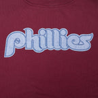 MLB PHILADELPHIA PHILLIES VARSITY BLUES WOMEN'S CREWNECK (WINE)