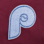 MLB PHILADELPHIA PHILLIES VARSITY BLUES WOMEN'S CREWNECK (WINE)