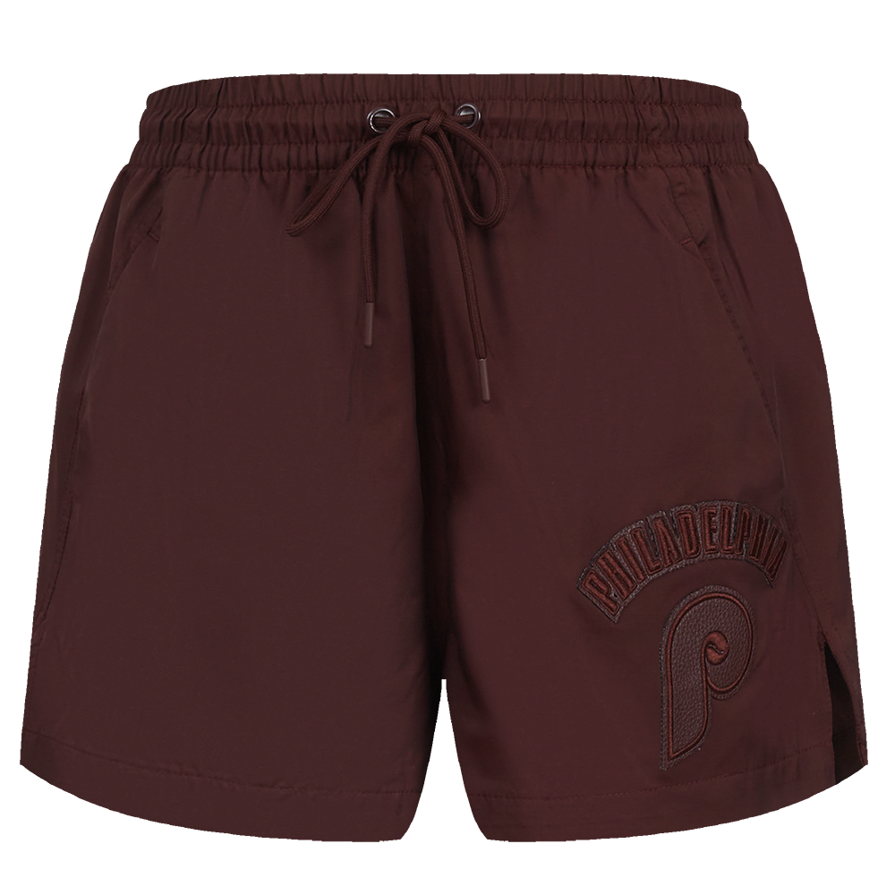 MLB PHILADELPHIA PHILLIES TRIPLE TONAL W WOVEN WOMEN'S SHORT (WINE)