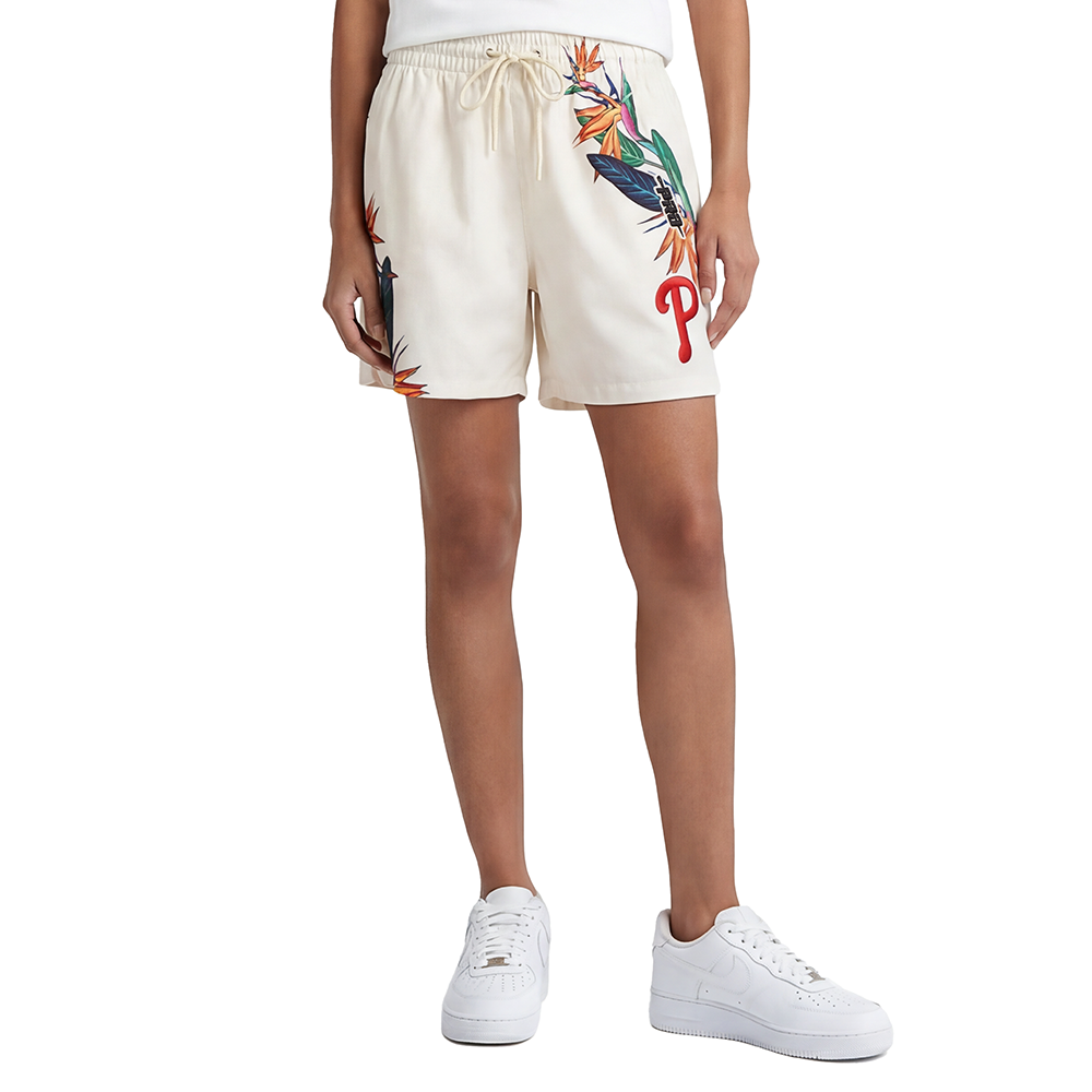 MLB PHILADELPHIA PHILLIES PARADISE WOMEN'S WOVEN SHORT (EGGSHELL)