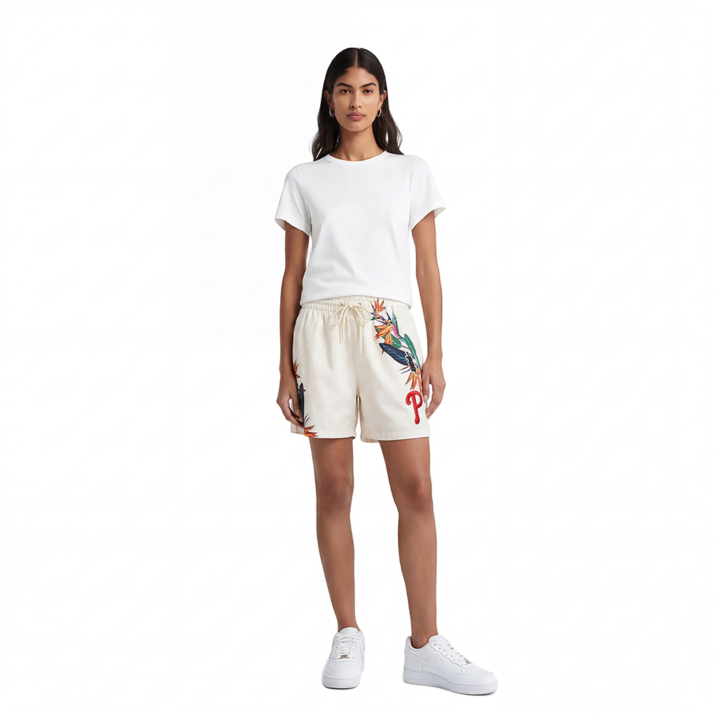 MLB PHILADELPHIA PHILLIES PARADISE SHORT TISSÉ POUR FEMME (COQUILLE D'ŒUF)