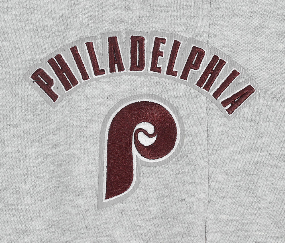 MLB PHILADELPHIA PHILLIES RETRO CLASSIC PANTALON OUATÉ EN MOLLETON POUR FEMME (GRIS CHINÉ)