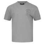 MLB PITTSBURGH PIRATES NEUTRAL HAUT EN JERSEY DE COTON À ÉPAULES TOMBANTES POUR HOMME (GRIS CHINÉ FONCÉ)