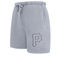 MLB PITTSBURGH PIRATES NEUTRAL SHORT EN MOLLETON POUR HOMME (GRIS CHINÉ FONCÉ)