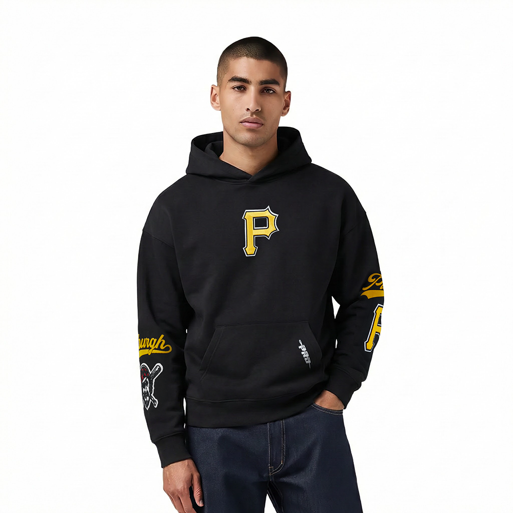 MLB PITTSBURGH PIRATES LIVING LARGE CHANDAIL À CAPUCHON POUR HOMME (NOIR)