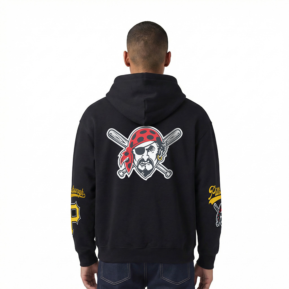 MLB PITTSBURGH PIRATES LIVING LARGE CHANDAIL À CAPUCHON POUR HOMME (NOIR)