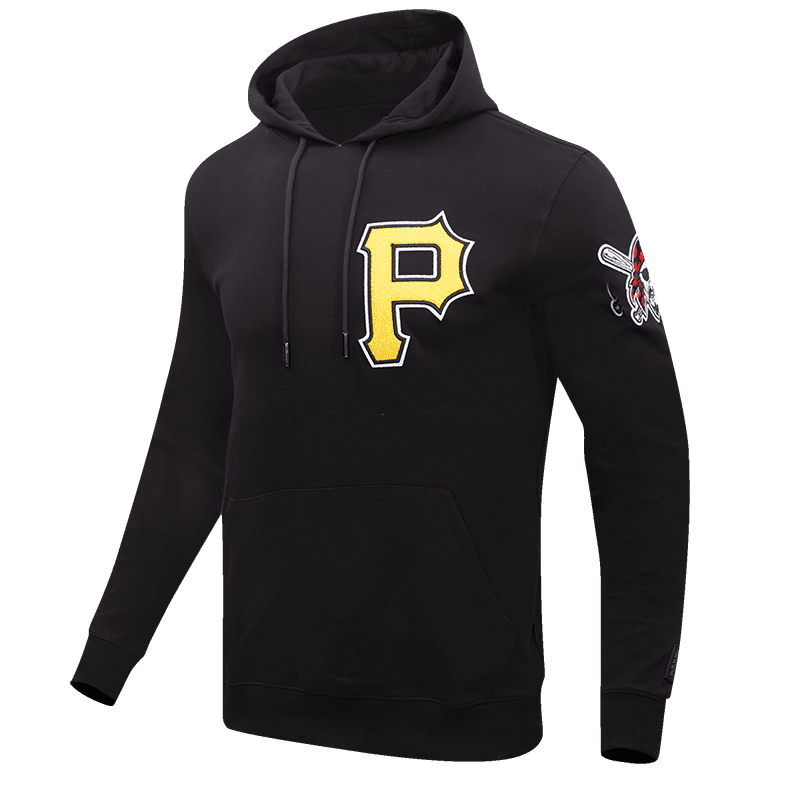 MLB PITTSBURGH PIRATES CLASSIC CHENILLE MEN'S PULLOVER HOODIE (BLACK)