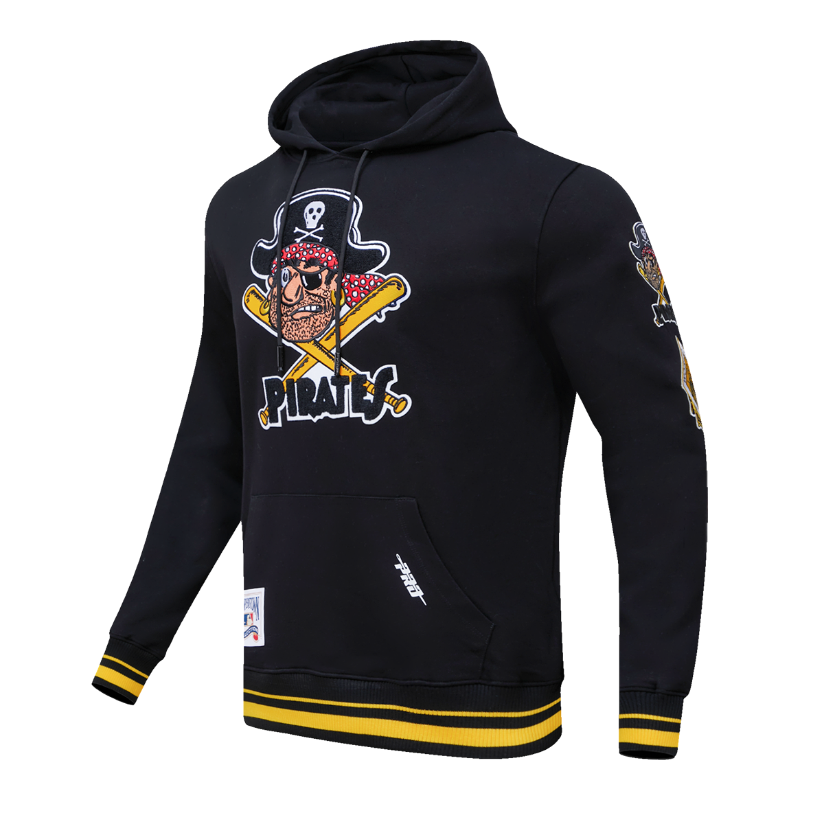MLB PITTSBURGH PIRATES RETRO CLASSIC MEN'S PULLOVER HOODIE (BLACK/YELLOW)