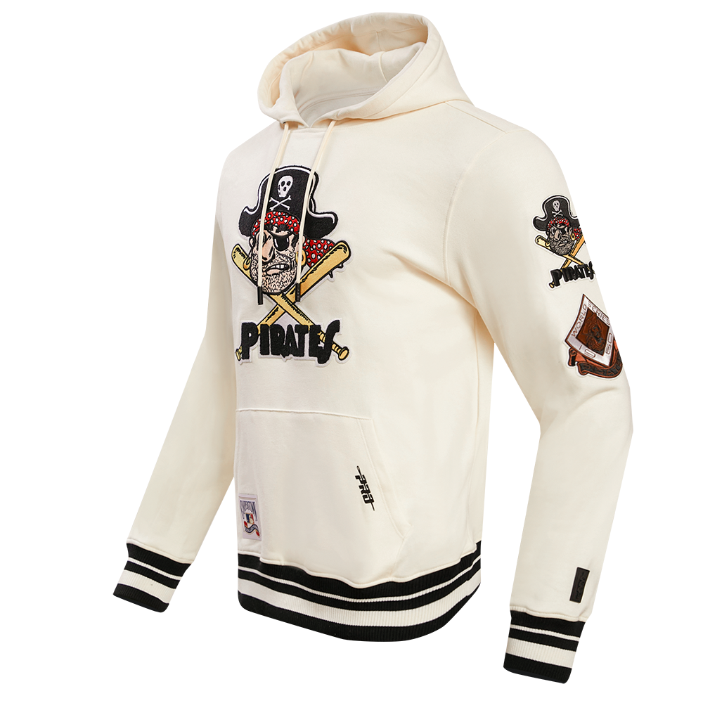 MLB PITTSBURGH PIRATES RETRO CLASSIC MEN'S PULLOVER HOODIE (EGGSHELL/ BLACK)