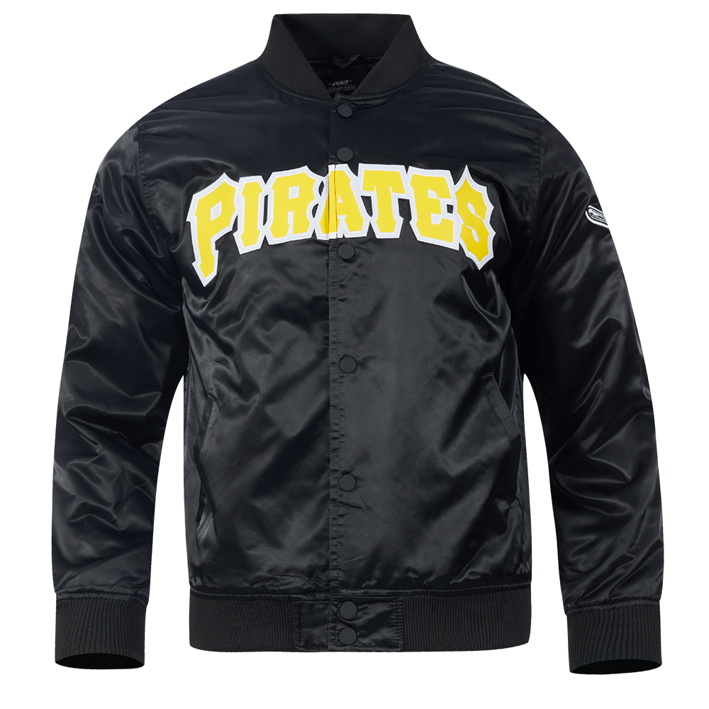 MLB PITTSBURGH PIRATES WORDMARK BLOUSON EN SATIN POUR HOMME (NOIR)