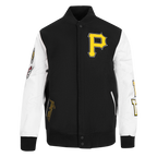 MLB PITTSBURGH PIRATES CLASSIC WOOL MEN'S VARSITY JACKET (BLACK/WHITE)
