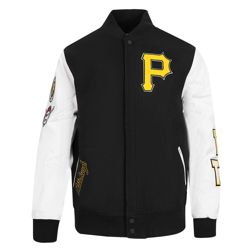 MLB PITTSBURGH PIRATES CLASSIC WOOL MEN'S VARSITY JACKET (BLACK/WHITE)