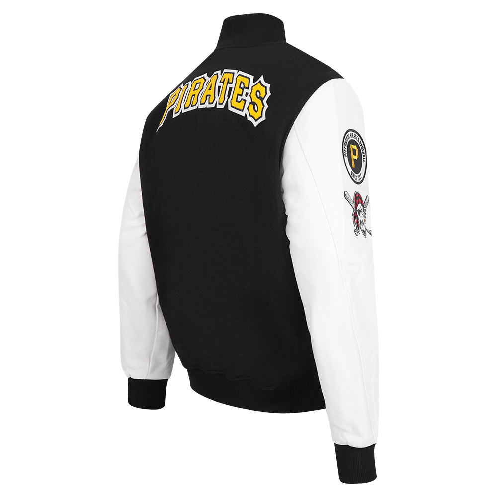 MLB PITTSBURGH PIRATES CLASSIC WOOL MEN'S VARSITY JACKET (BLACK/WHITE)