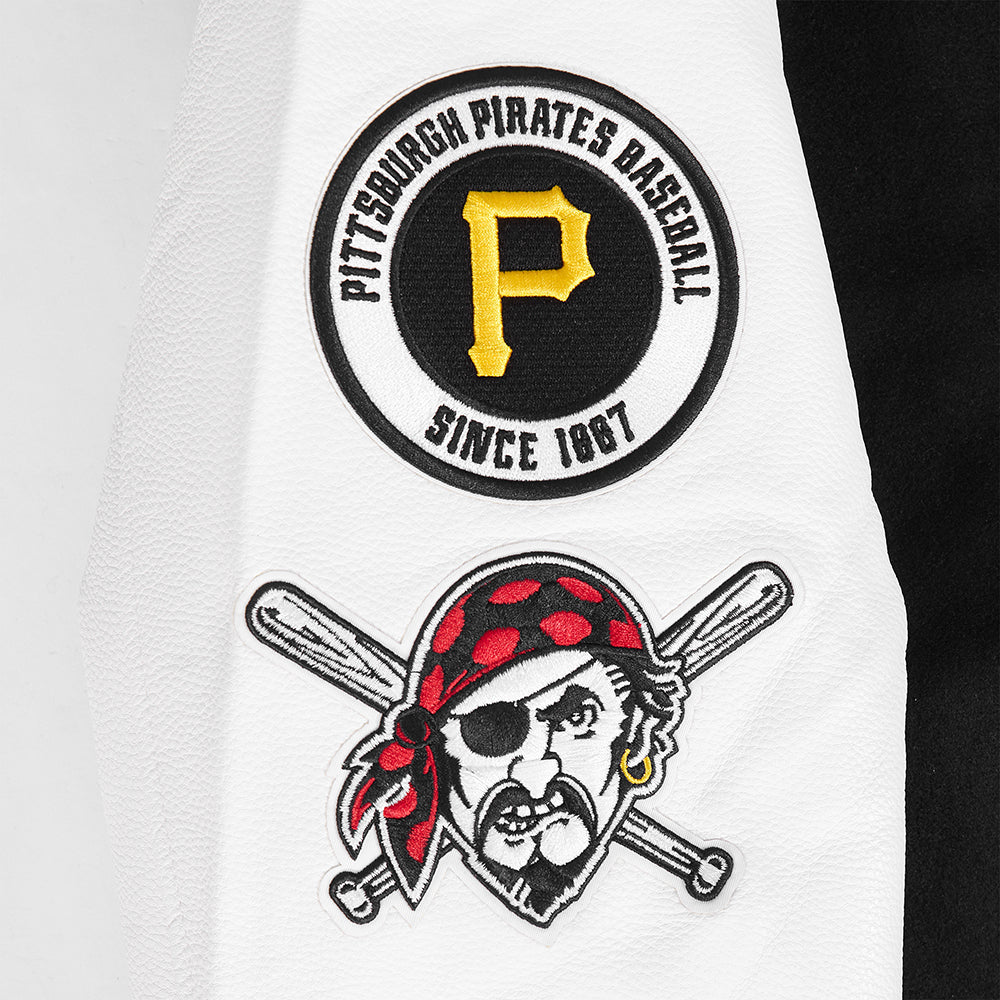MLB PITTSBURGH PIRATES CLASSIC WOOL MEN'S VARSITY JACKET (BLACK/WHITE)