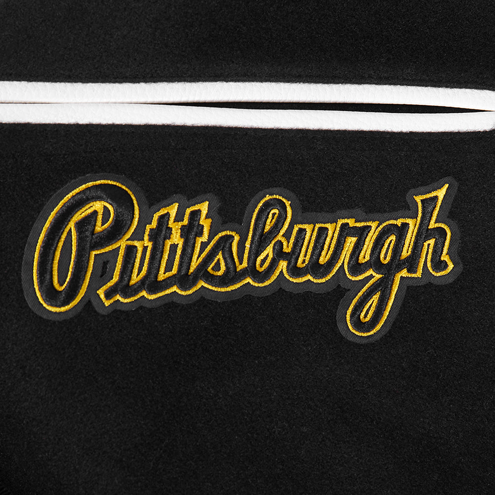MLB PITTSBURGH PIRATES CLASSIC WOOL MEN'S VARSITY JACKET (BLACK/WHITE)