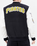 MLB PITTSBURGH PIRATES CLASSIC WOOL MEN'S VARSITY JACKET (BLACK/WHITE)