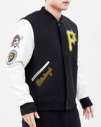 MLB PITTSBURGH PIRATES CLASSIC WOOL MEN'S VARSITY JACKET (BLACK/WHITE)