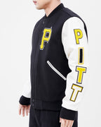 MLB PITTSBURGH PIRATES CLASSIC WOOL MEN'S VARSITY JACKET (BLACK/WHITE)