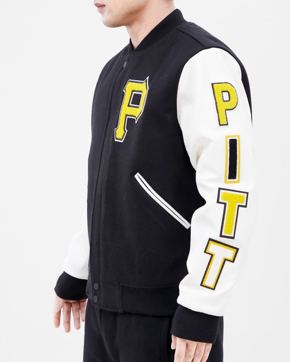 MLB PITTSBURGH PIRATES CLASSIC WOOL MEN'S VARSITY JACKET (BLACK/WHITE)